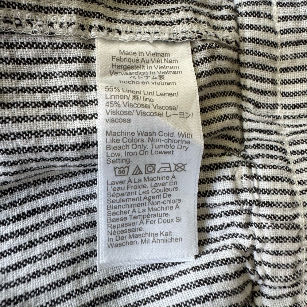 J. Crew Drawstring Linen Black and White Striped Shorts - Picture 11 of 12